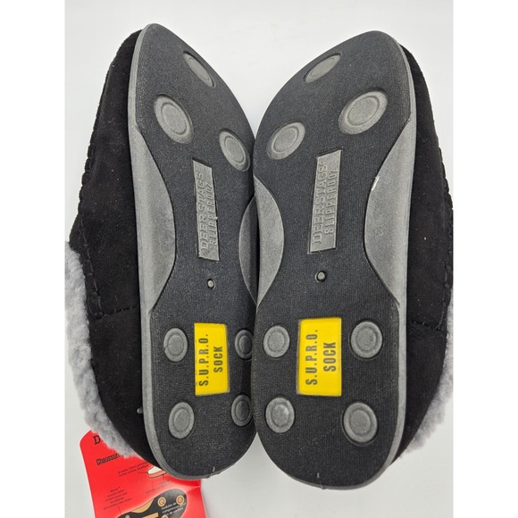 Deer Stags Nordic Slipperooz Men's Wide Width‎ Indoor Outdoor Black Slippers 9W - Picture 8 of 16
